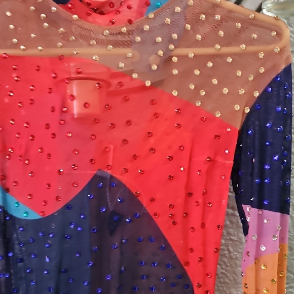 Vibrant Multicolor Long Sleeve Dress - Picture 5 of 8